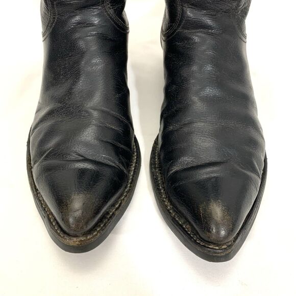 VTG MENS JUSTIN COWBOY BLACK BOOTS SIZE 9D main image 6